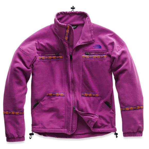 Women's The North Face 92 Rage Retro Fleece Full Zip Jacket Purple Large $120 - Picture 14 of 16